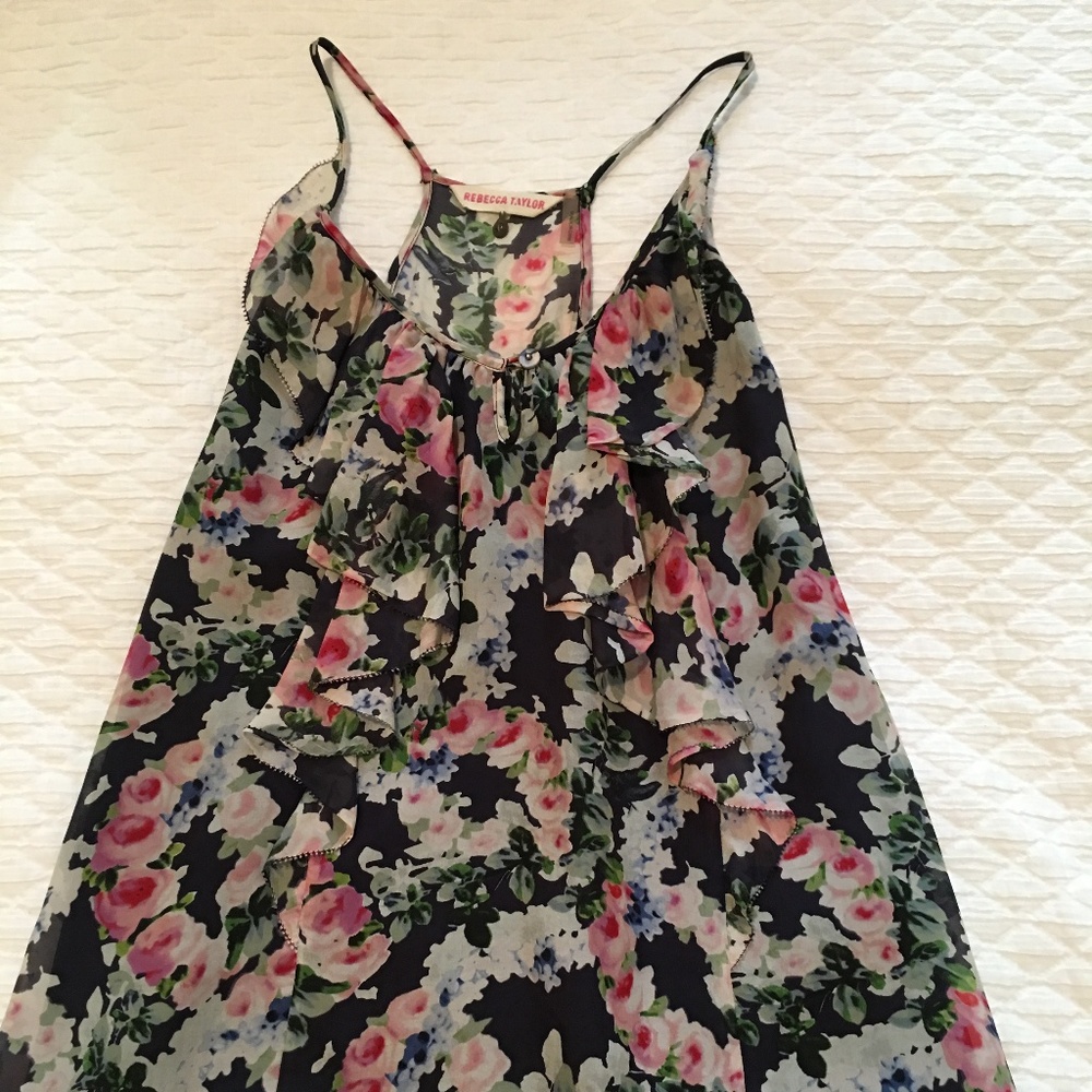 Rebecca Taylor floral silk multicolor tank top